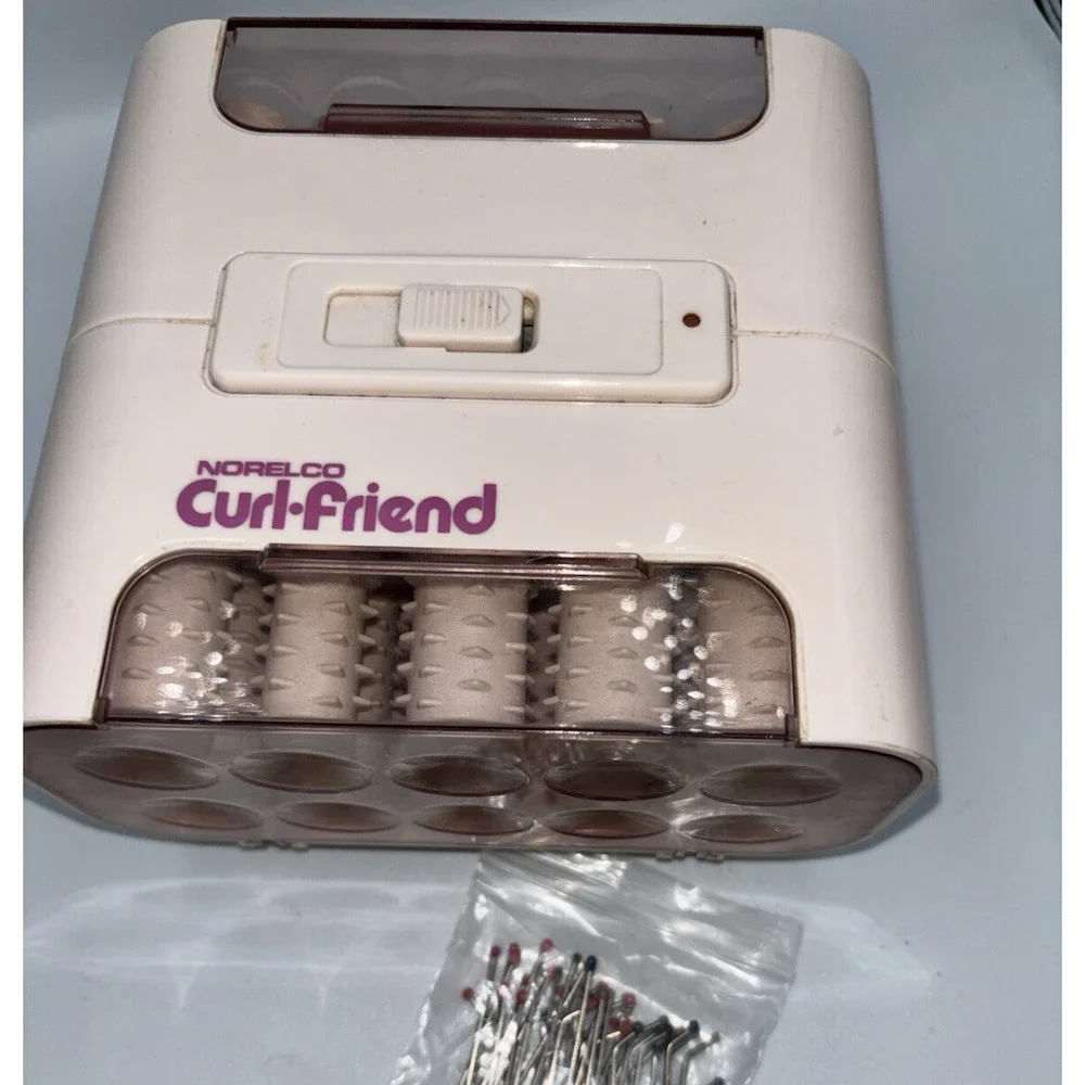 Vtg Norelco Curl Friend HB1632 20 Curlers 3 Sizes Hot Rollers W Clips Tested